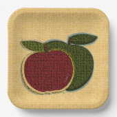 Appels Rood Groen Fruit Textured Design Papieren Bordje (Voorkant)