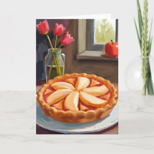 Appeltaart Aquarel Thanksgiving Kaart