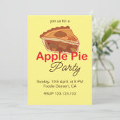 Appeltaart dessertfeestje kaart (Staand voorkant)