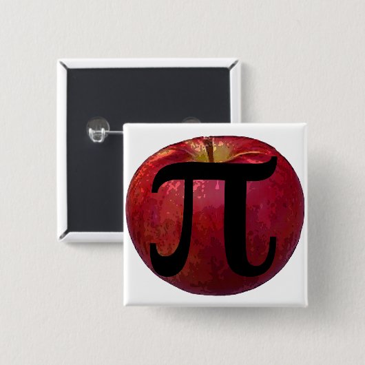 Appeltaart Vierkante Button 5,1 Cm (Voorkant /achterkant)