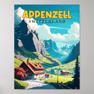 Appenzell Zwitserland vintage reisillustratie Poster