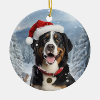 Appenzeller Sennenhund Hond Kerstaandenken Keramisch Ornament