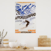 Appenzellerland, Schnee Sonne, Affiche de ski de v (Cuisine)