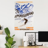 Appenzellerland, Schnee Sonne, Affiche de ski de v (Bureau à domicile)