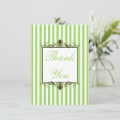 Applaus groen, wit, bruin strepe - Hartelijk dank Bedankkaart (Staand voorkant)