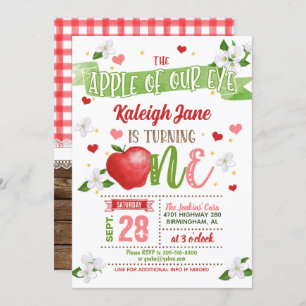 Apple 1e verjaardag Uitnodiging - Apple of Our Eye