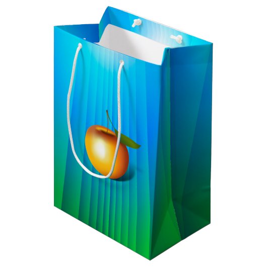 Apple 3-d medium cadeauzakje (Voorkant Gekanteld)