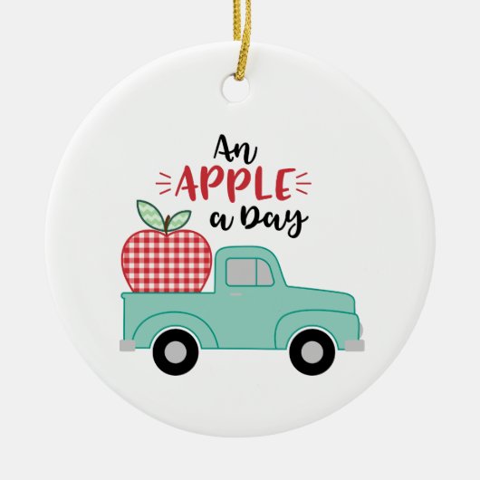 Apple A Day Keramisch Ornament (Voorkant)