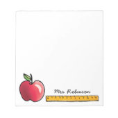 Apple and Ruler Personalized Teacher 5.5 x 6 Notitieblok (Voorkant)