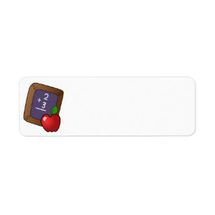 apple_and_slateboard zwarte raad, krijt, chalkboa etiket