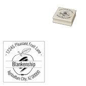 Apple Artwork Round Address Custom Name Rubberstempel (Gestempeld)