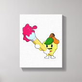 Apple as Painter with Paint Canvas Afdruk (Voorkant)