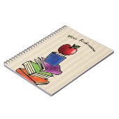 Apple avec la pile de livres Nom de l'enseignant (Côté gauche)