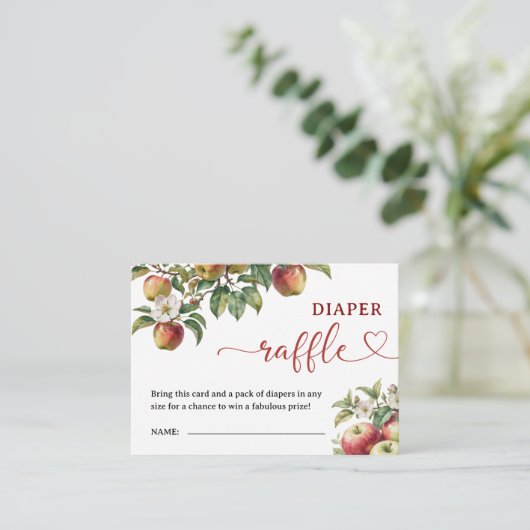 Apple Baby shower Herfst Luier Raffle Enclosure Informatiekaartje (Staand voorkant)