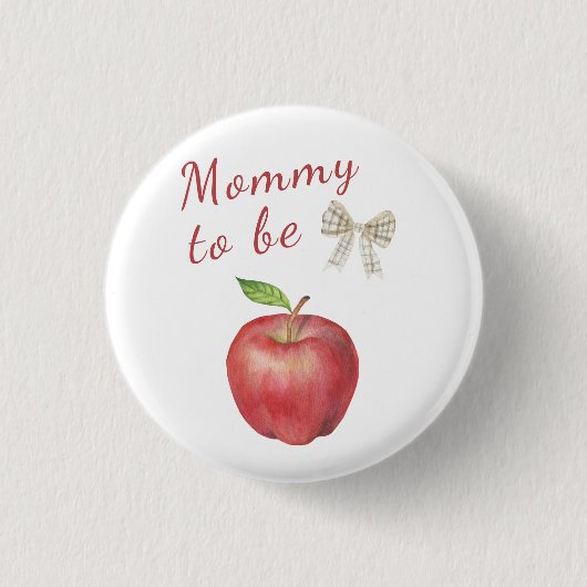 Apple Baby shower - Mama to be Ronde Button 3,2 Cm (Voorkant)