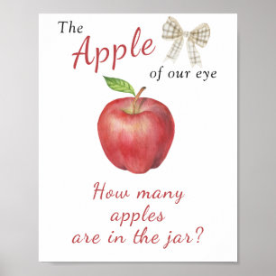 Apple baby shower - raad eens hoeveel appels er in poster