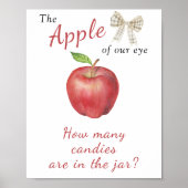 Apple baby shower - raad hoeveel snoepjes er in de poster (Voorkant)