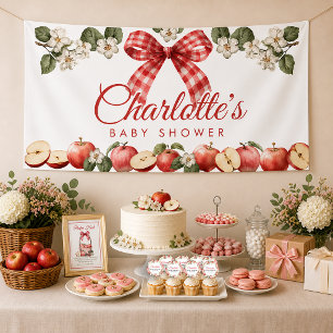 Apple Baby Shower Spandoek met Gingham Strikje