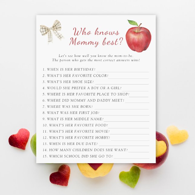 Apple baby shower Wie kent mama het beste spel (Creator heeft geüpload)