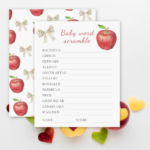 Apple baby shower Word scramble baby shower spel