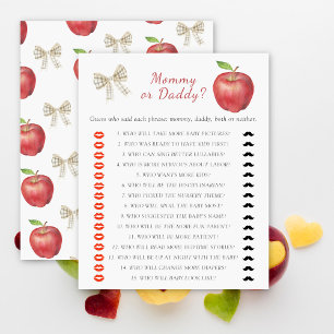 Apple babyshower Mama of papa babyshower spel