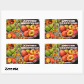 Apple Basket Autumn Greetings Rechthoekige Sticker (Vel)