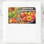 Apple Basket Autumn Greetings Rechthoekige Sticker (Tas)