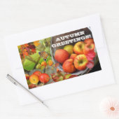 Apple Basket Autumn Greetings Rechthoekige Sticker (Envelop)