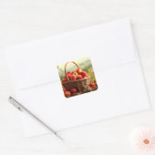 Apple Basket, herfst, Vierkante Sticker (Envelop)