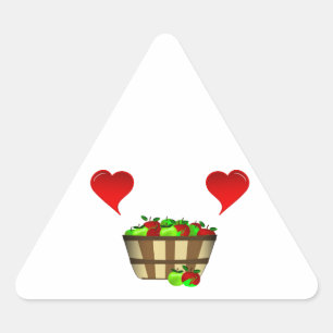 Apple Basket Love Driehoek Sticker