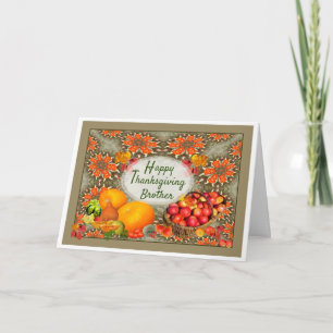 Apple Basket Thanksgiving Holiday Card Feestdagen Kaart