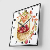 Apple Basket Vierkante Klok (Hoek)