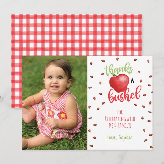 Apple bedankkaart met foto kaart (Voorkant / Achterkant)