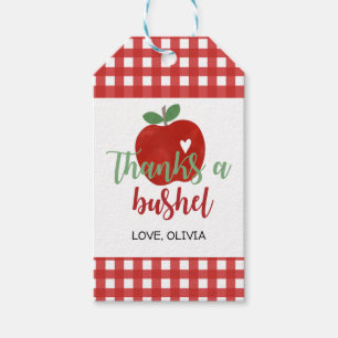 Apple Birthday Bedankt een Bushel Favor Gift Label Cadeaulabel