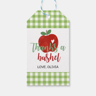 Apple Birthday Bedankt een Bushel Favor Gift Label Cadeaulabel