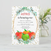 Apple Birthday Invitation, Birthday Invitation Kaart (Staand voorkant)