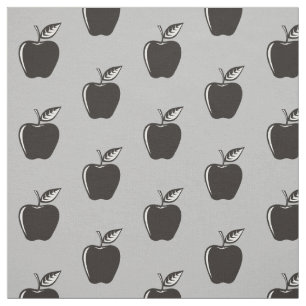 Apple Black Pattern Stof