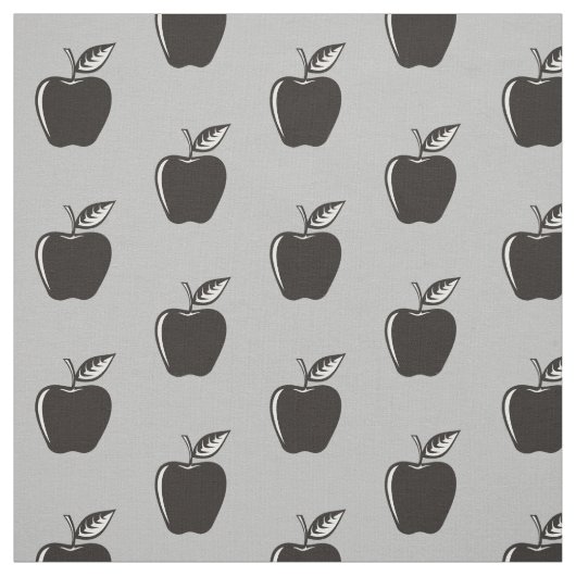 Apple Black Pattern Stof (Swatch)