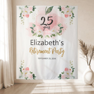 Apple Bloemen Leraar Pensioen Party Achtergrond Wandkleed