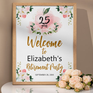 Apple Bloemen Leraar Pensioen Party Welkomstbord Poster