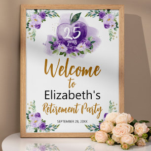Apple Bloemen Leraar Pensioen Party Welkomstbord Poster
