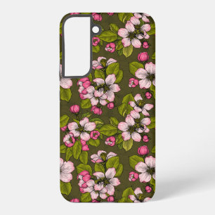 Apple-bloesem op donkergroen samsung galaxy hoesje