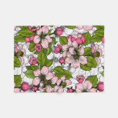 Apple-bloesem op wit fleece deken (Voorkant (Horizontaal))