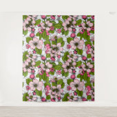 Apple-bloesem op wit wandkleed (Voorkant)