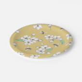 Apple Blossom Bumble Bee Satin Gold Party Papieren Bordje (Gekanteld)