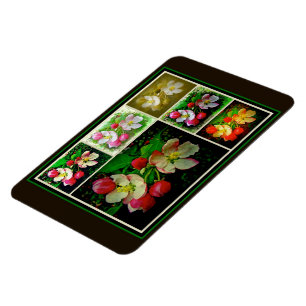 Apple Blossom Collage - Enhanced Digital Photo Magneet