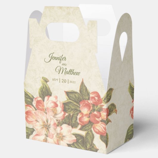 Apple Blossom & Damask Favor Box Bedankdoosjes (Geopend)