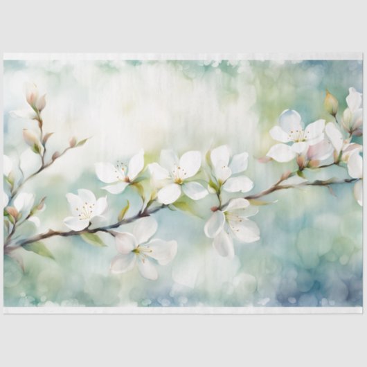 Apple Blossom Decoupage Tissue Paper Tissuepapier (Voorkant)