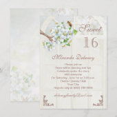 Apple blossom en bee Sweet 16 Uitnodiging (Voorkant / Achterkant)
