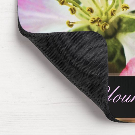 Apple Blossom Flower custom text Mousepad Muismat (Hoek)